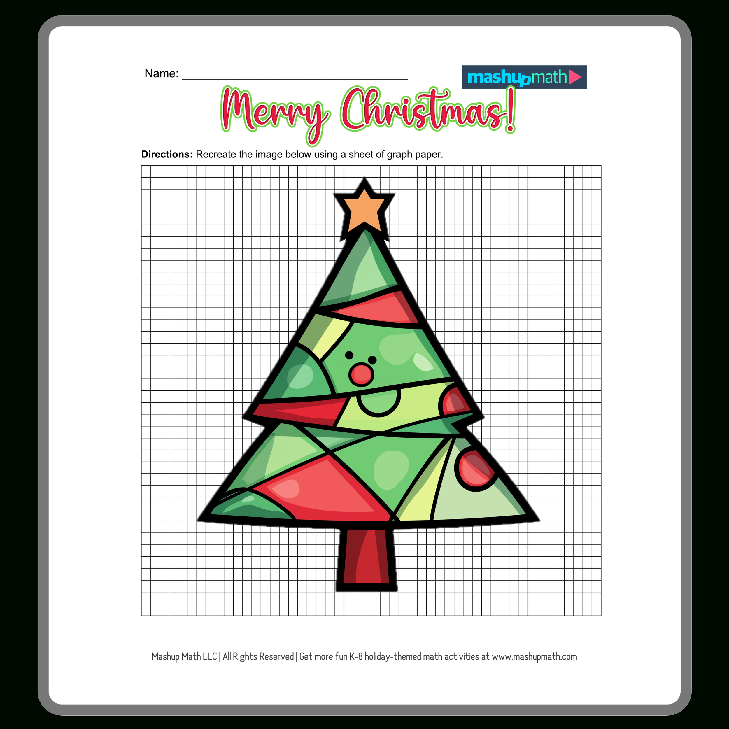 Christmas Math Worksheets For K-8—Printable With Answers — Mashup Math inside Writing Linear Equations Worksheets Christmas Tree Answer Key