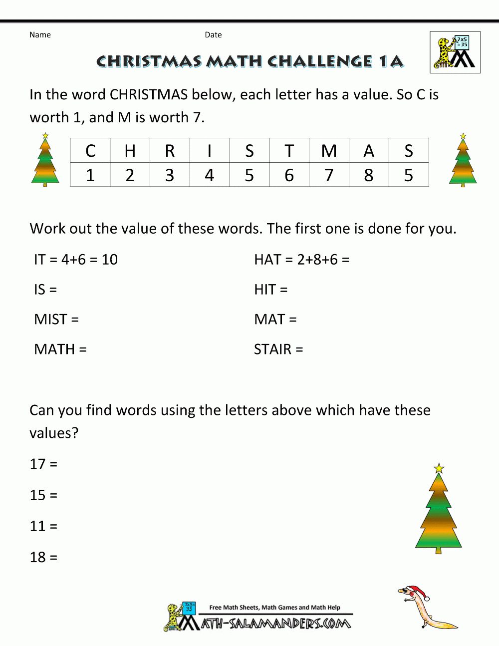Christmas Math Worksheets with regard to Christmas Math Worksheets For 5Th Grade