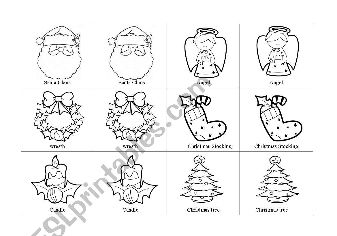 Christmas Memory Game - Esl Worksheetrenate Oliveira intended for A Christmas Memory Worksheets