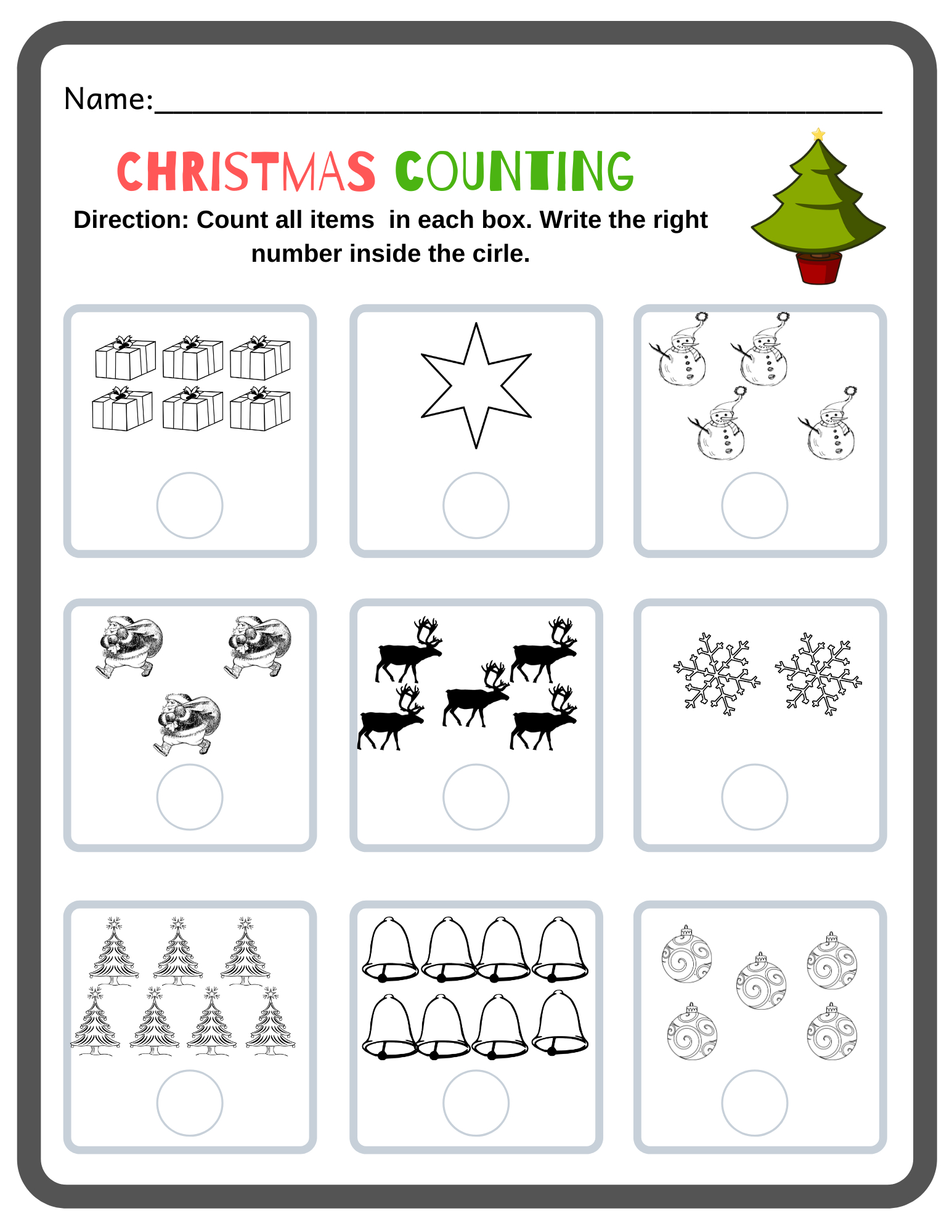 Christmas Preschool Math Activity | Madeteachers in Pre-K Christmas Math Worksheets