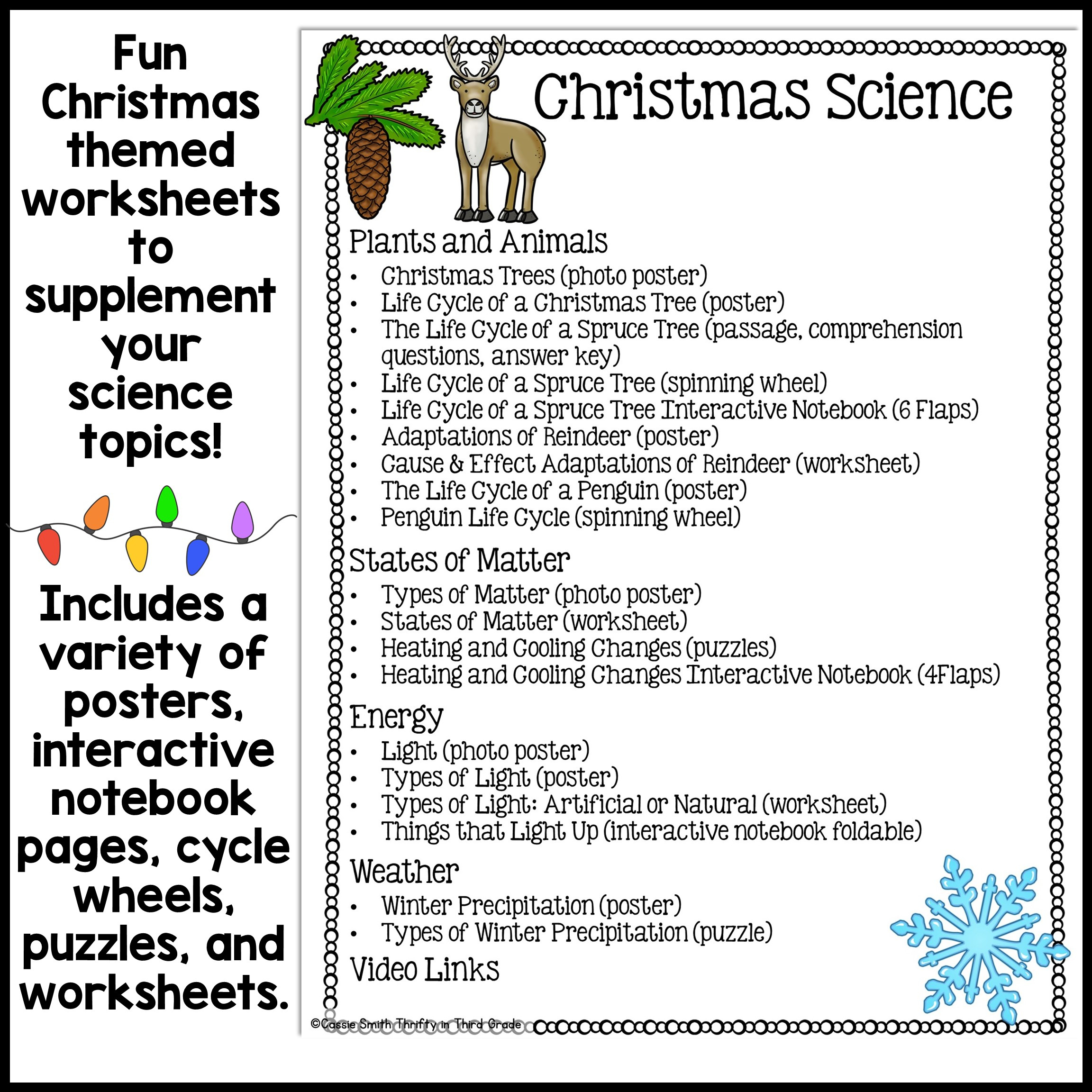 Christmas Science Worksheets No Prep Plants Animals Matter Winter with The Science of Christmas Question Worksheets
