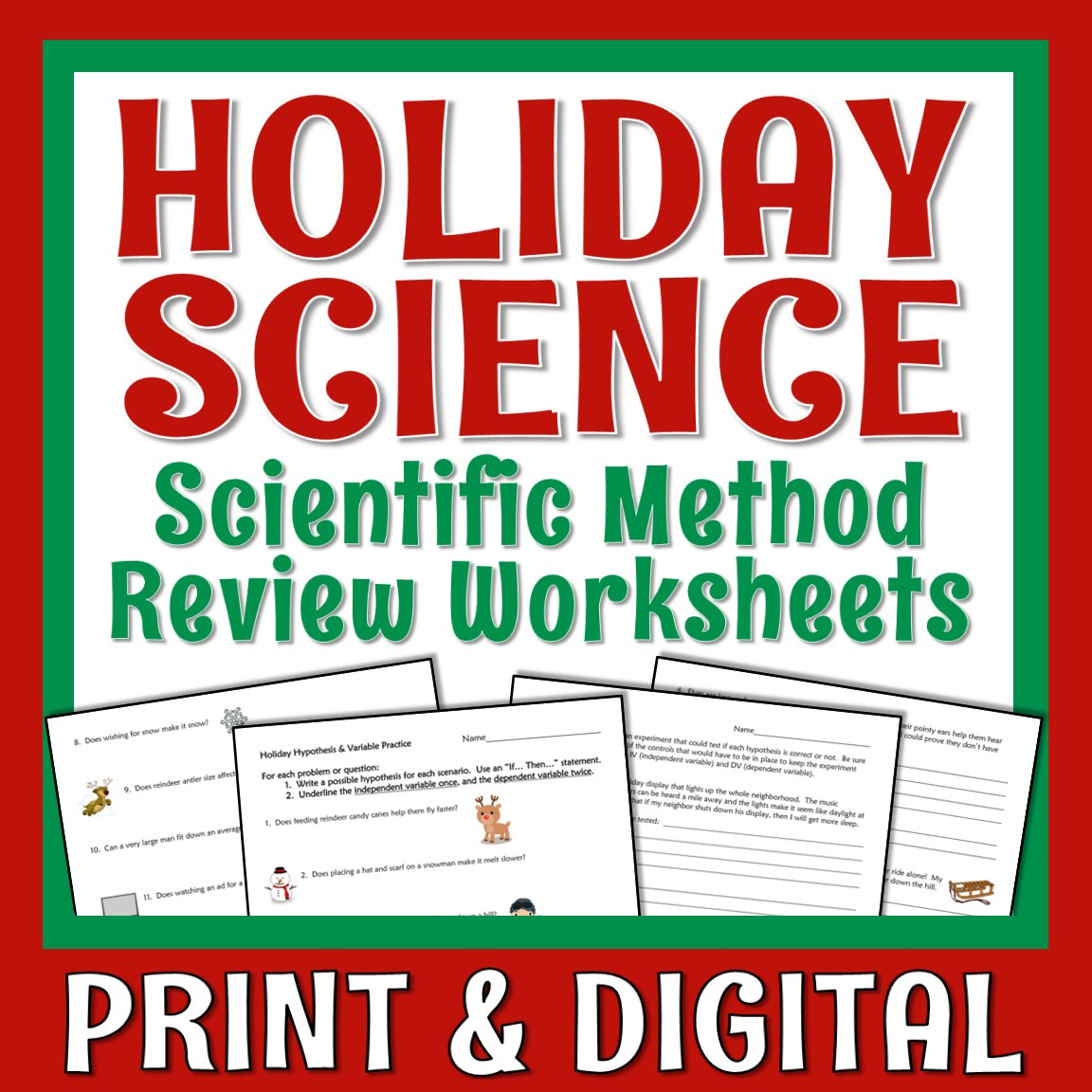 Christmas Science Worksheets: Scientific Method - Flying Colors regarding Christmas Science Worksheets Middle School