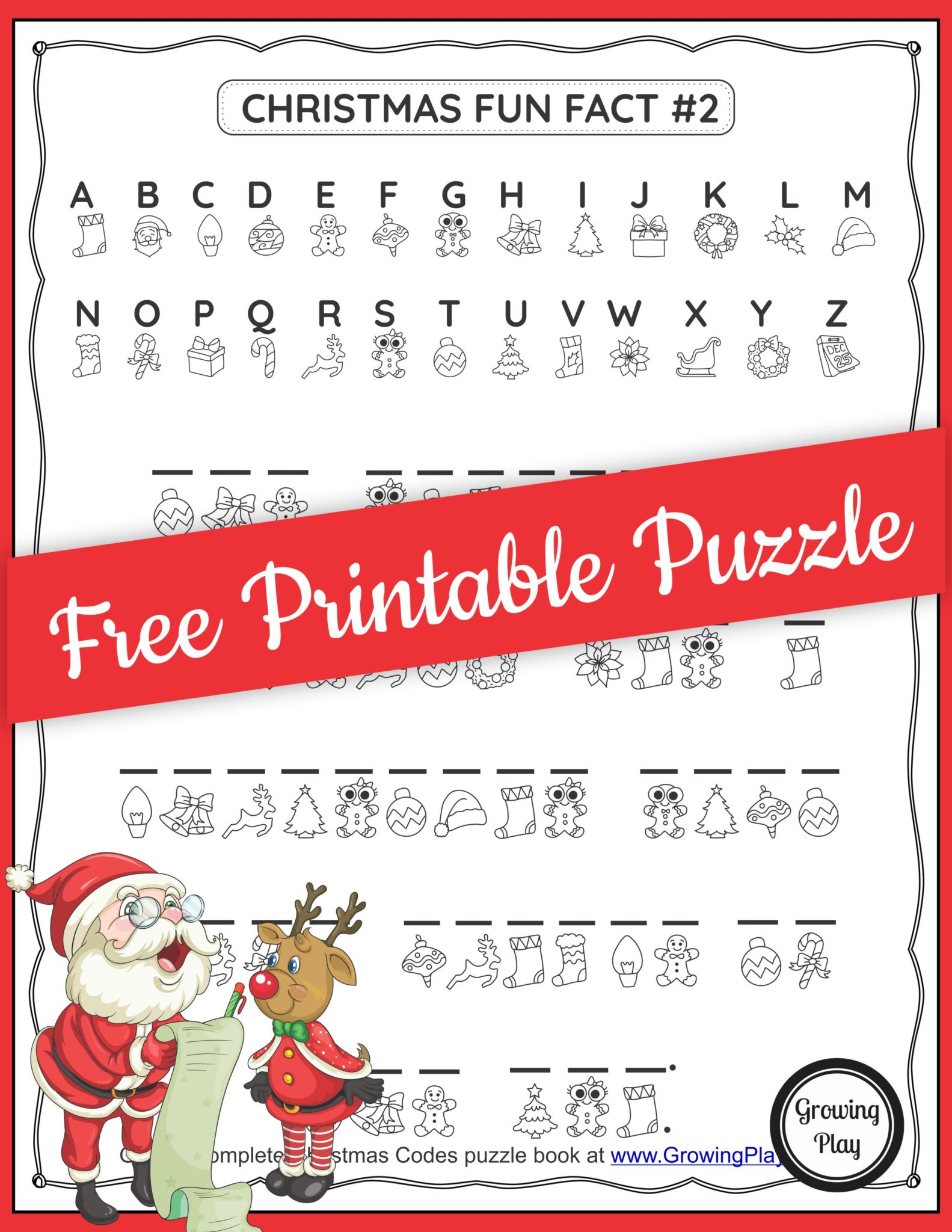 Christmas Secret Code Worksheet - Free Printable - Growing Play for Christmas Secret Code Worksheets