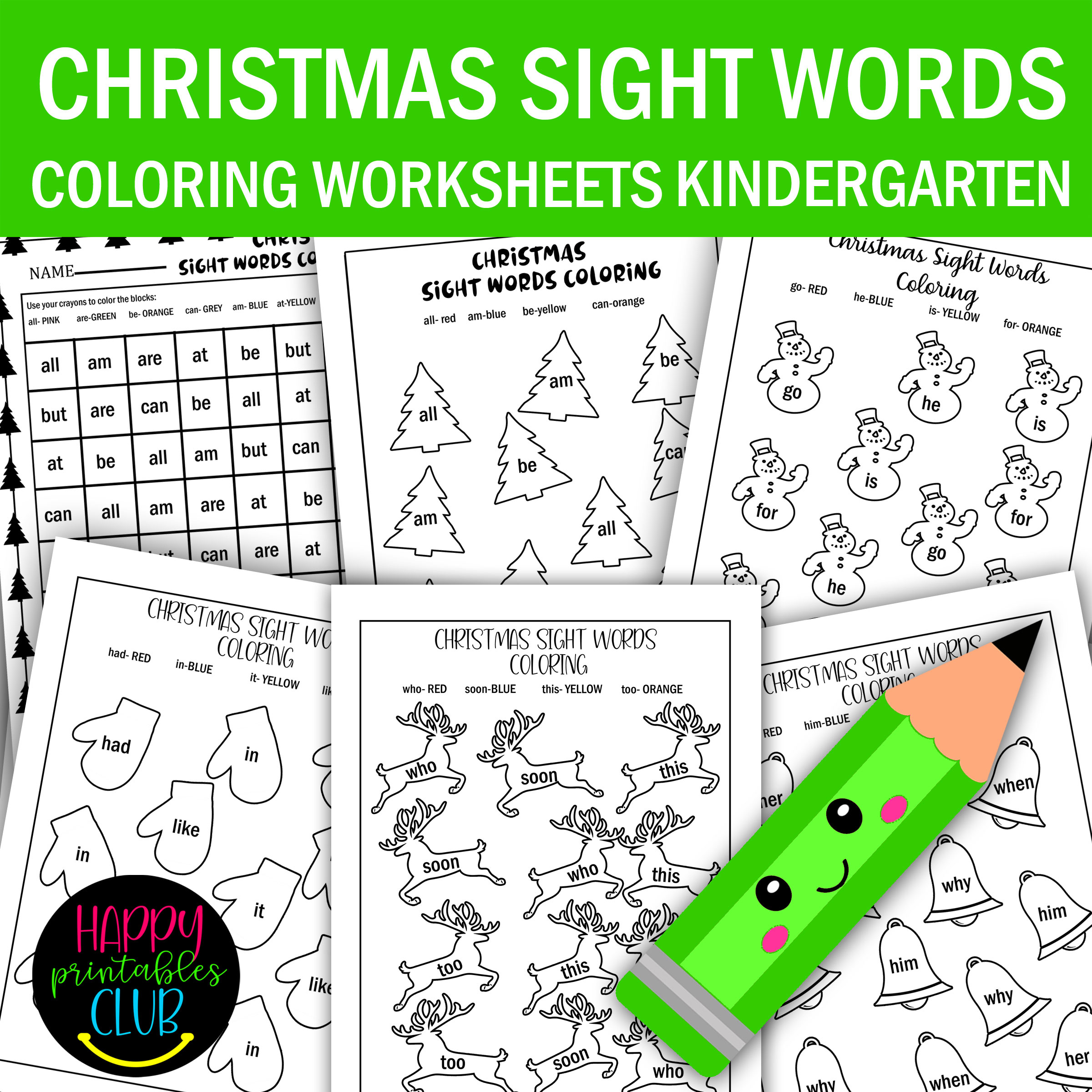 Christmas Sight Words Coloring Worksheets Kindergarten- Sight pertaining to Sight Words Christmas Worksheets