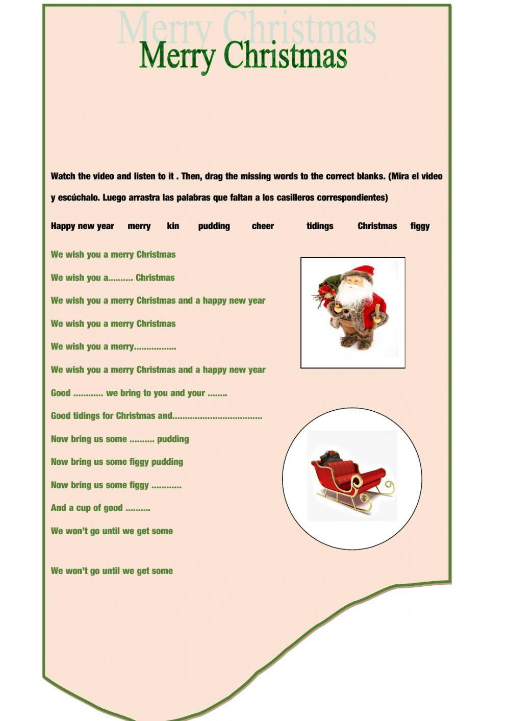 Christmas Song Interactive Worksheet - Worksheets Library within Christmas Song Worksheets With Pictures
