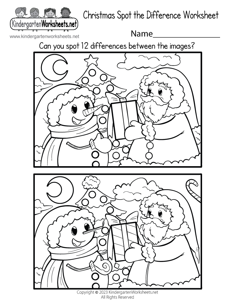 Christmas Spot The Difference Worksheet - Free Printable, Digital with regard to Christmas Fun Worksheets