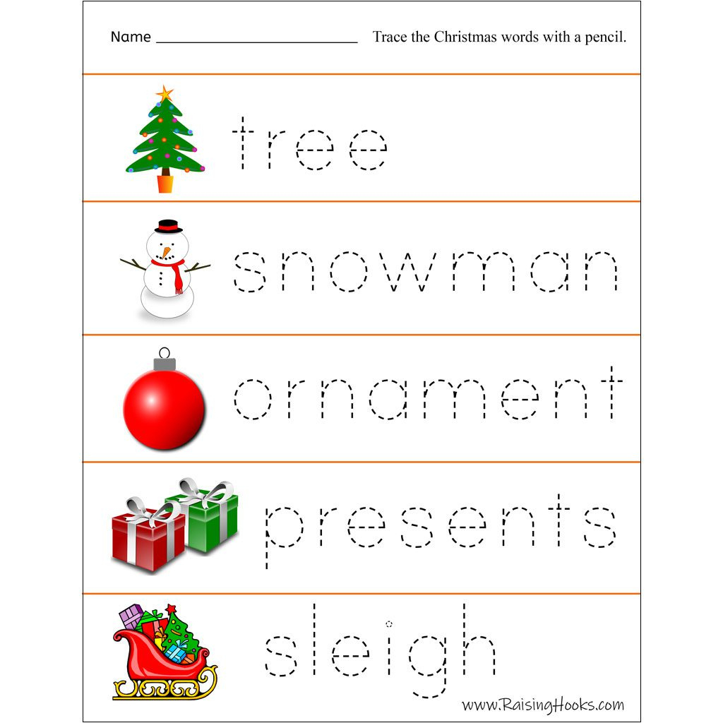 Christmas Tracing Worksheets - Raising Hooks in Free Printable Christmas Tracing Worksheets