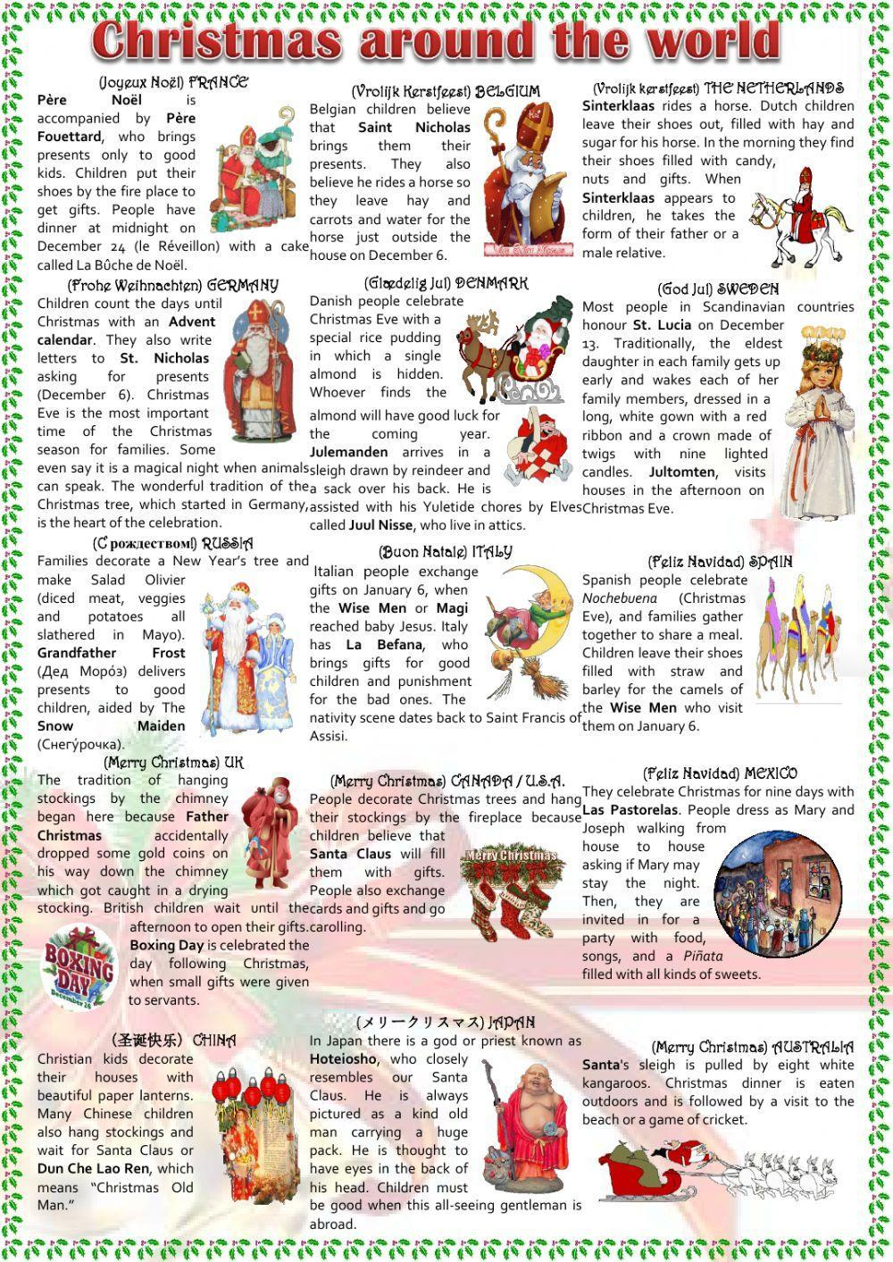Christmas Traditions Online Activity - Worksheets Library intended for Christmas Traditions In Different Countries Worksheets