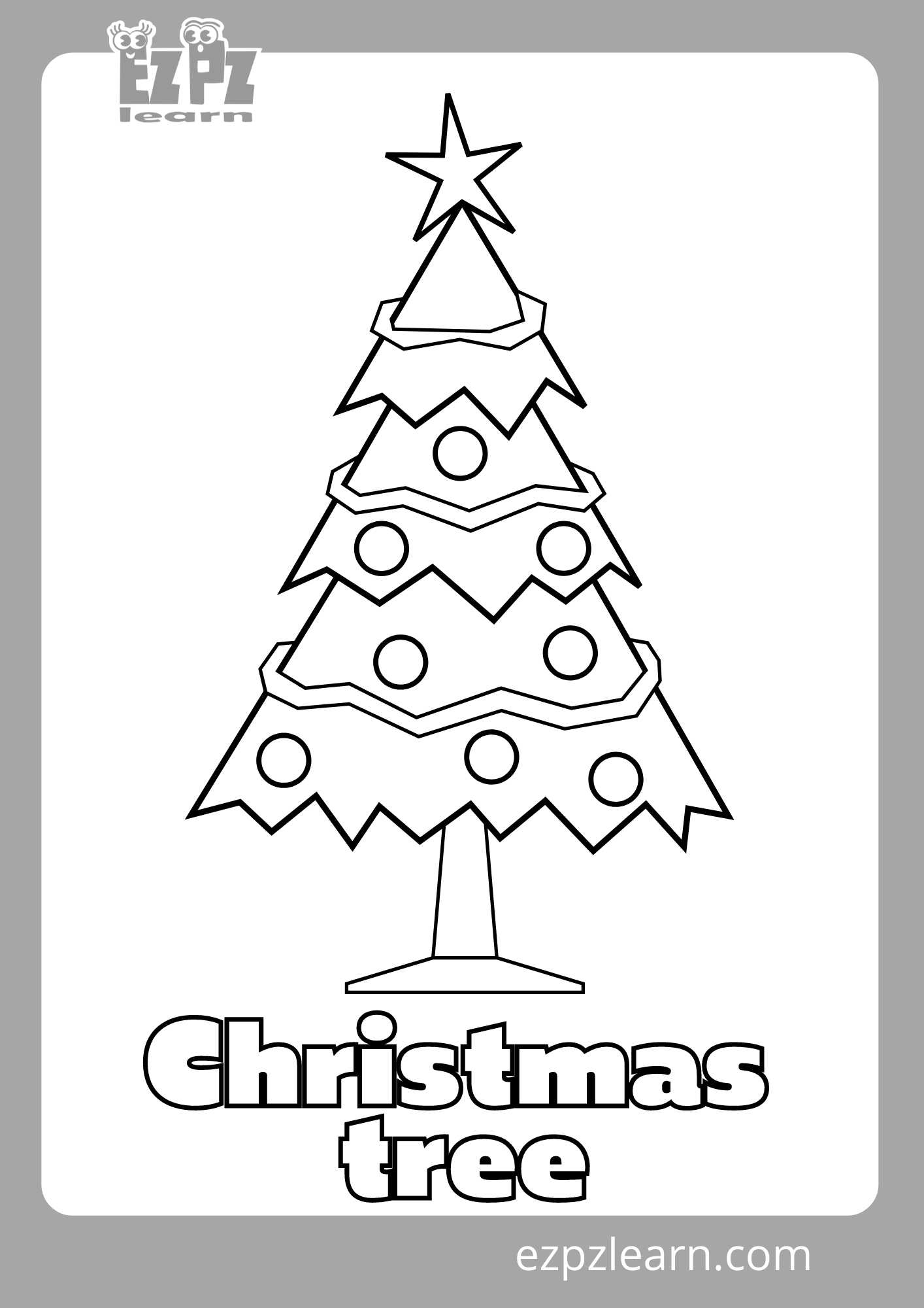 Christmas Tree Coloring Page - Ezpzlearn with regard to Christmas Tree Color Worksheets