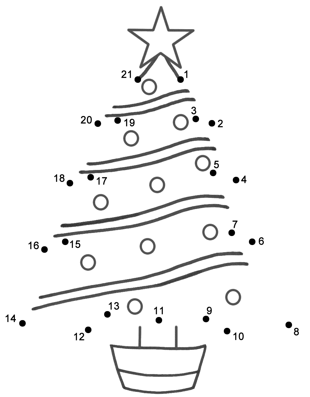 Christmas Tree - Connect The Dots, Count1&amp;#039;S (Christmas) with regard to Free Printable Connect The Dots Christmas Worksheets