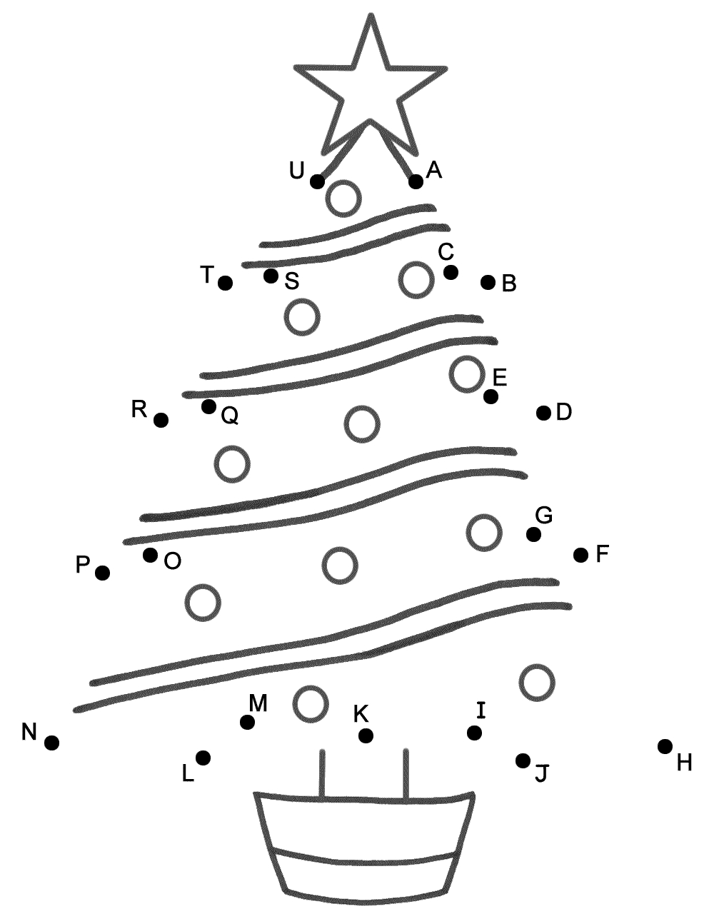 Christmas Tree - Connect The Dotscapital Letters (Christmas) throughout Dot To Dot Christmas Worksheets
