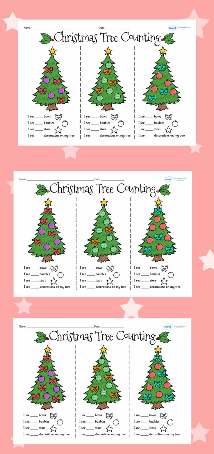 Christmas Tree Counting Worksheets intended for Christmas Tree Counting Worksheets