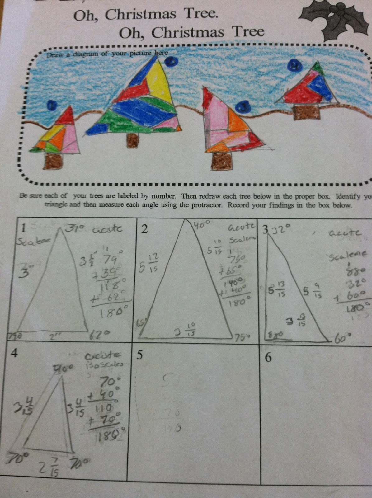 Christmas Tree Forestsand Protractors | Teaching In Room 6 within Christmas Tree Geometry Worksheets Answers