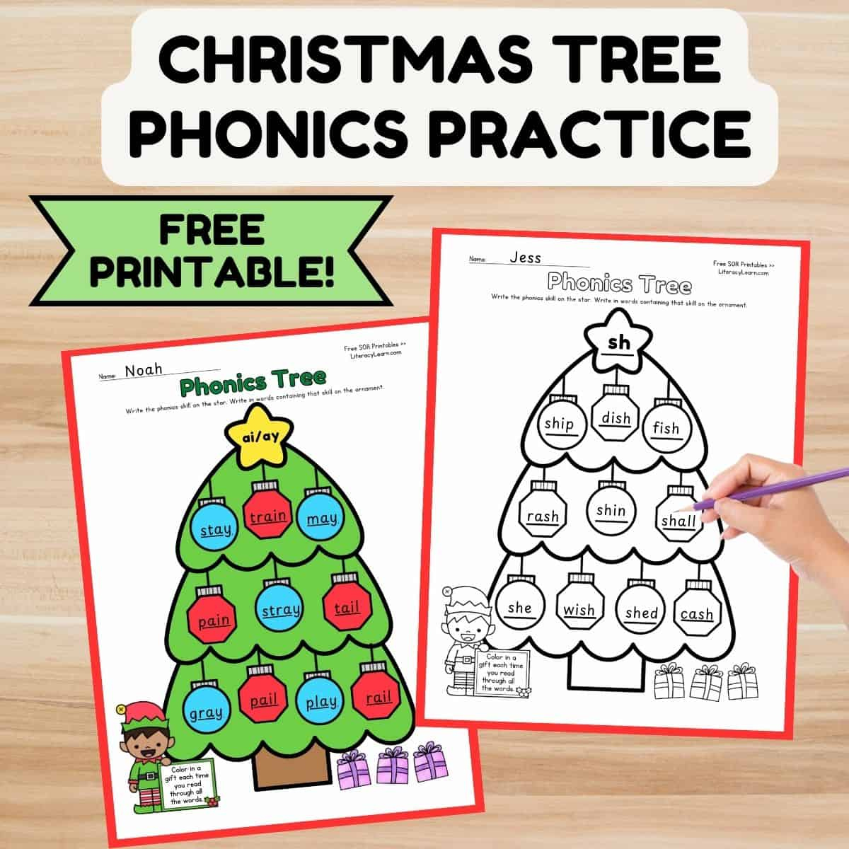 Christmas Tree Phonics Worksheet - Free Printable! - Literacy Learn with regard to Free Christmas Cvc Worksheets