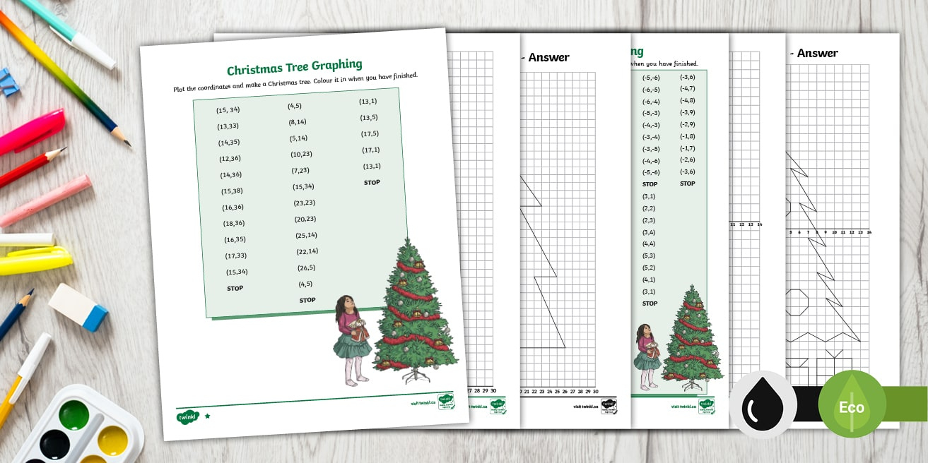 Christmas Tree Plotting Coordinates Graphing Activity with regard to Christmas Tree Graphing Worksheets