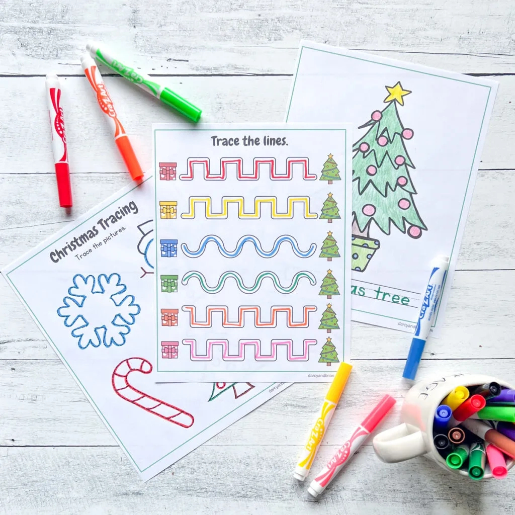Christmas Tree Tracing Worksheets | Pencil Control Printables with Christmas Pencil Control Worksheets Tracing Lines