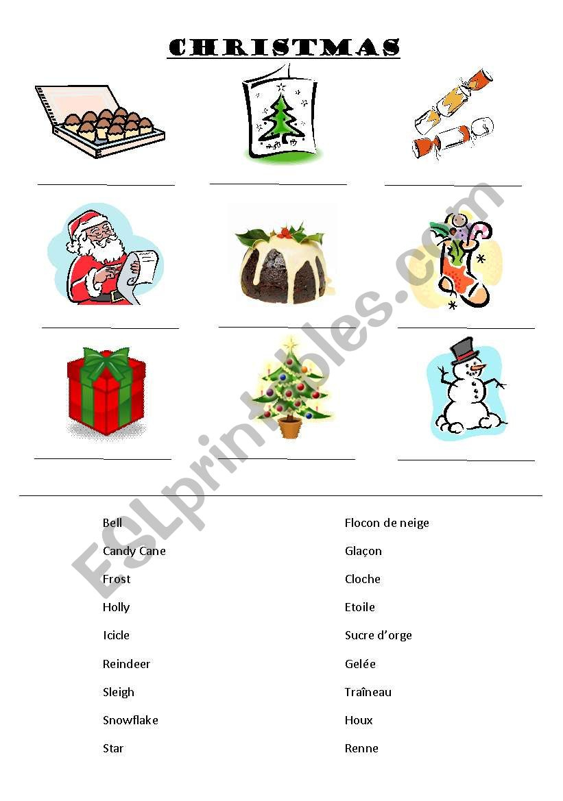 Christmas Vocabulary - Esl Worksheetalexsimpo regarding French Christmas Vocabulary Worksheets