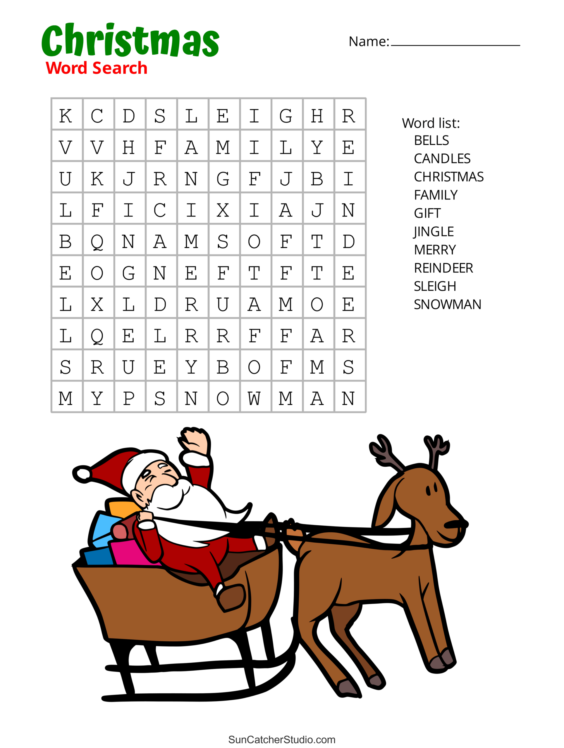 Christmas Word Search (Free Printable Pdf Puzzles) – Free with Word Search Worksheets Christmas