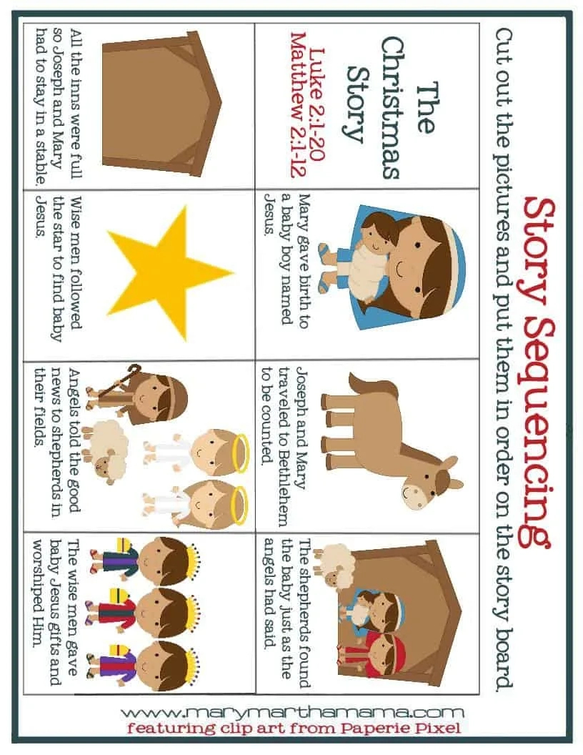 Christmas Worksheets For Preschoolers [Jesus' Birth] – Mary Martha with regard to Christmas Story Worksheets Printable