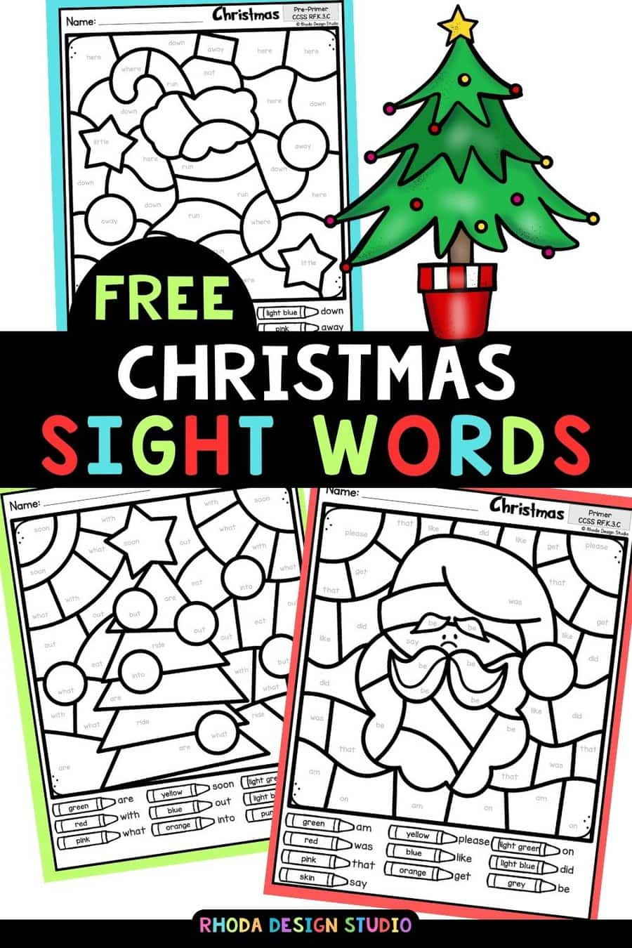 Colorsight Words Christmas Worksheets with regard to Christmas Color by Word Worksheets
