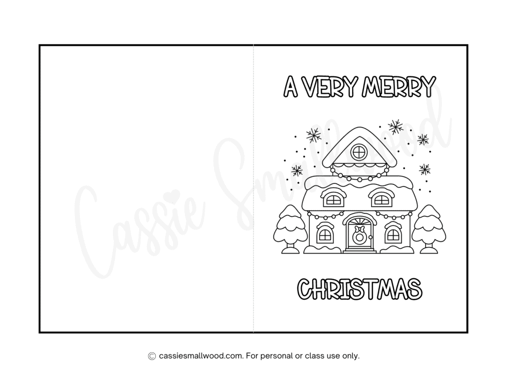 Cute Christmas Cards To Color - Cassie Smallwood intended for Christmas Cards Worksheets Printable