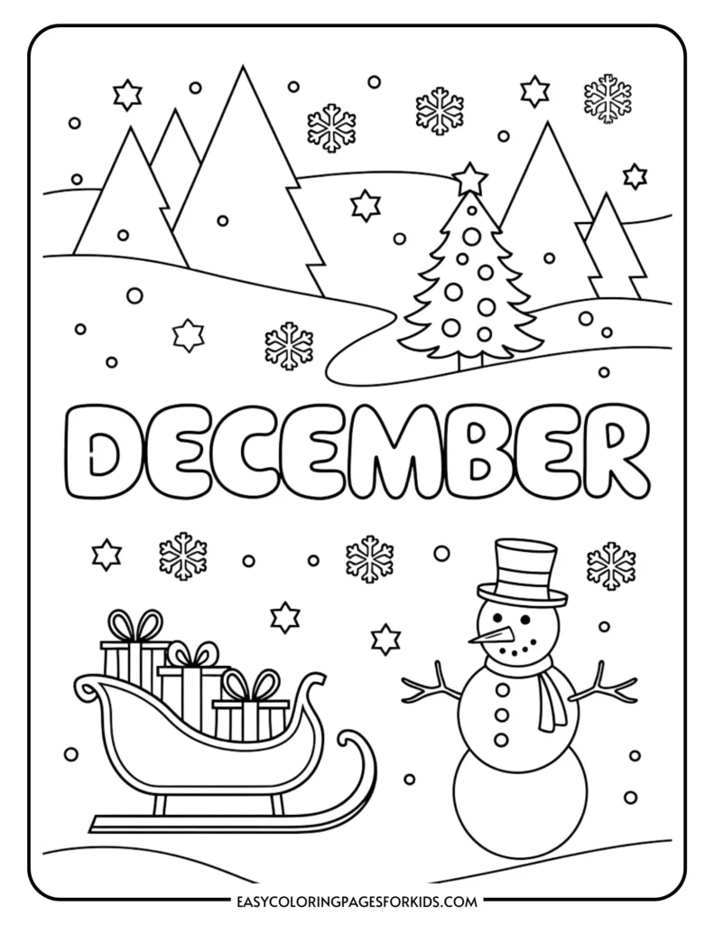December Coloring Pages For Kids (7 Free Printable Pages) - Easy with Kindergarten Christmas Coloring Worksheets
