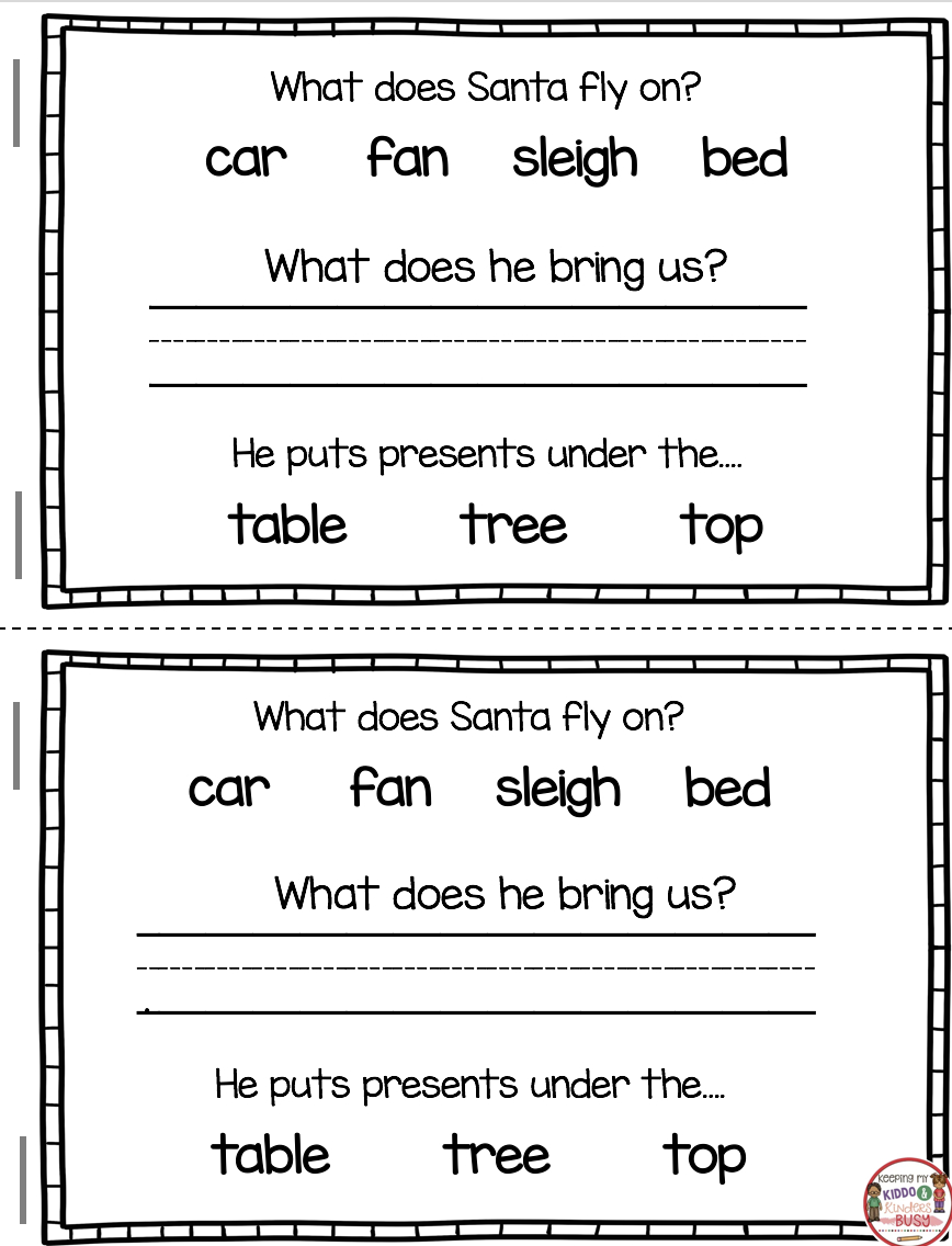 December Reading And Writing - Christmas - Free Book — Keeping My inside Christmas Reading Worksheets 1St Grade