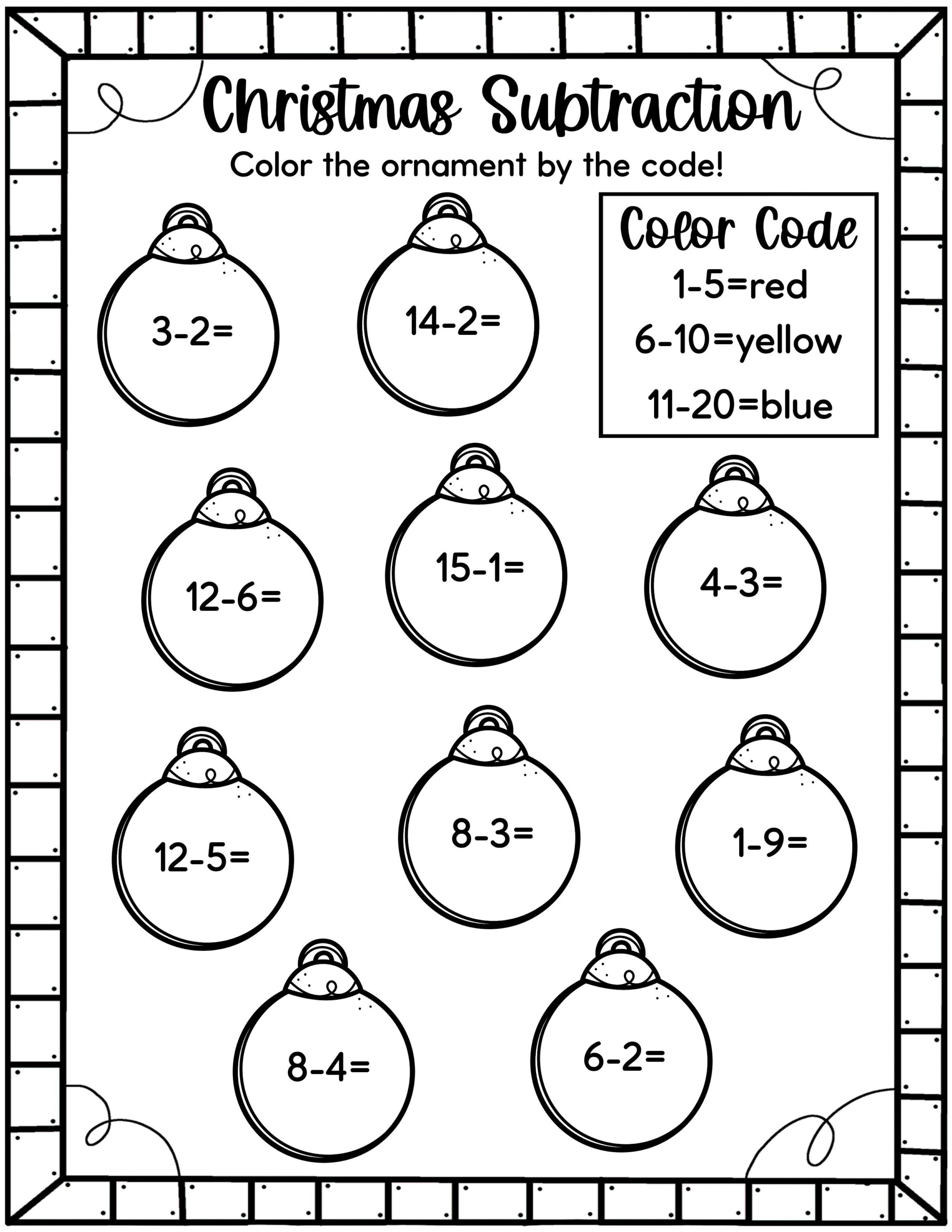 Easy Christmas Math Worksheets - Free! - Kids Activity Zone intended for Fun Christmas Worksheets For 1st Grade