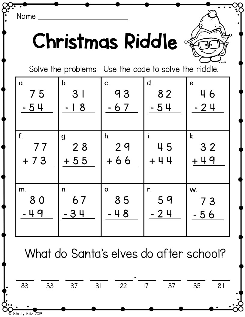 Elf Activities And A Christmas Math Freebie - Smiling And Shining intended for Free Christmas Addition and Subtraction Worksheets
