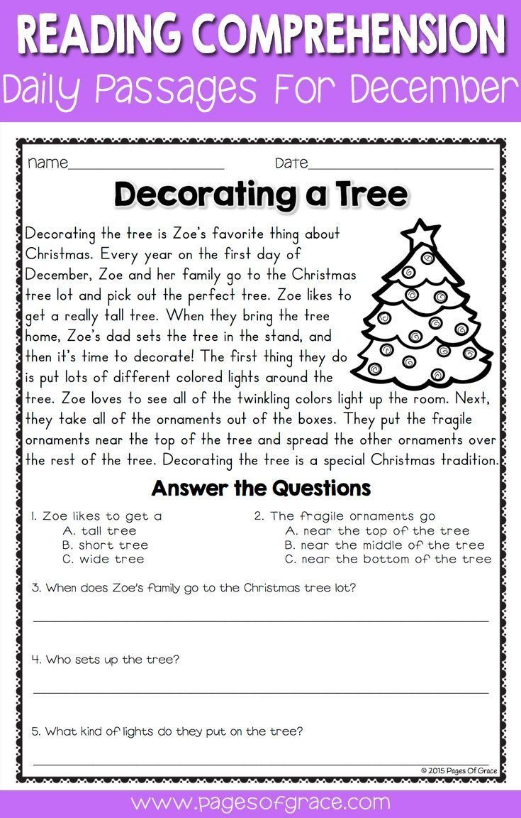 Enreading pertaining to Christmas Reading Worksheets For 2Nd Grade