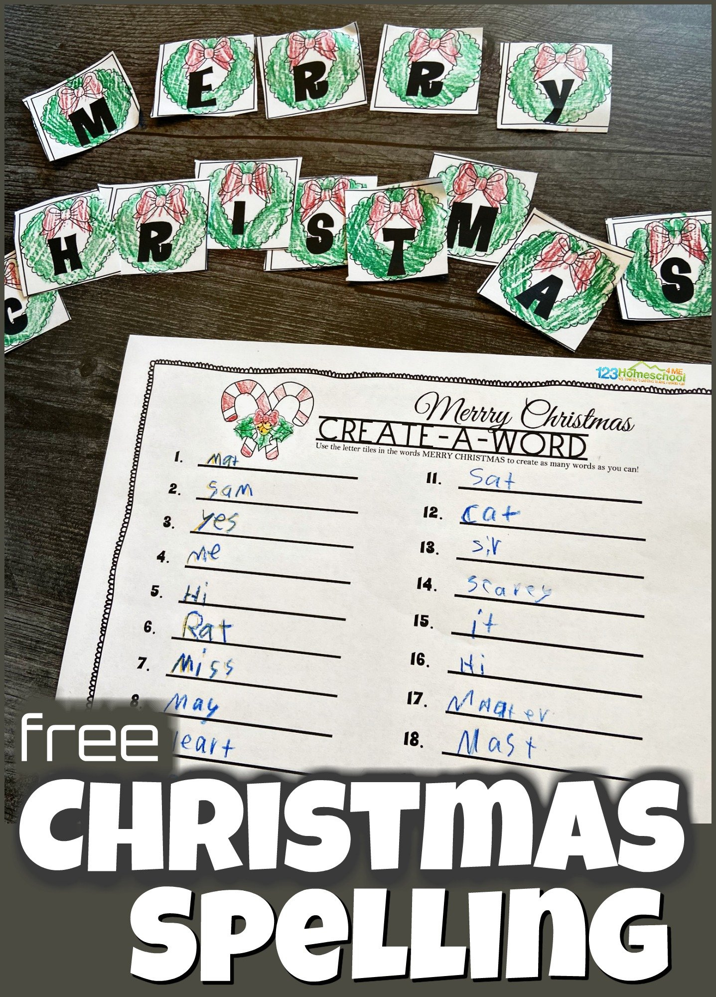 🎄 Free Create A Word Christmas Spelling Activity with regard to Free Christmas Spelling Worksheets
