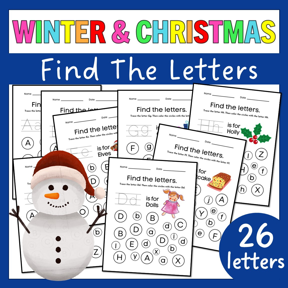 Find The Letter | Christmas &amp;amp; Winter Alphabet Recognition with regard to Christmas Letter Recognition Worksheets