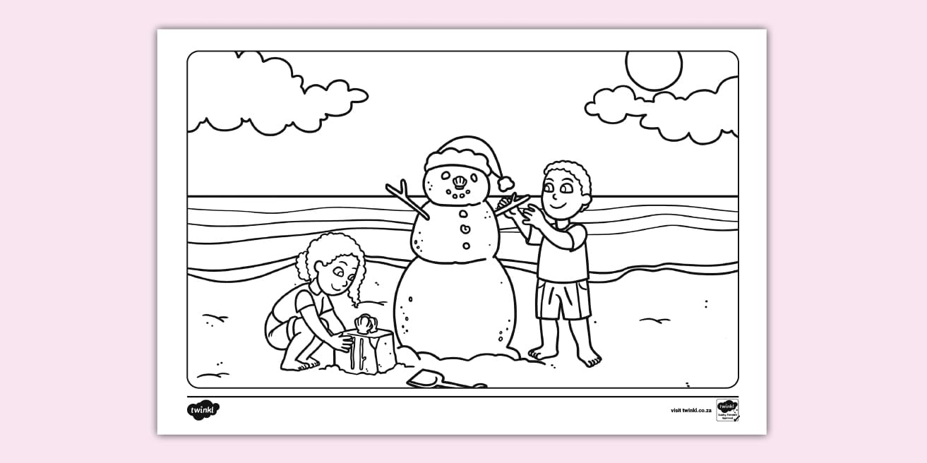 Foundation Phase Creative Arts Christmas In July Colouring Sheet with regard to Christmas In July Worksheets