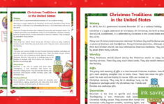 Fourth Grade Christmas Traditions In The United States Reading within 4th Grade Christmas Reading Comprehension Worksheets