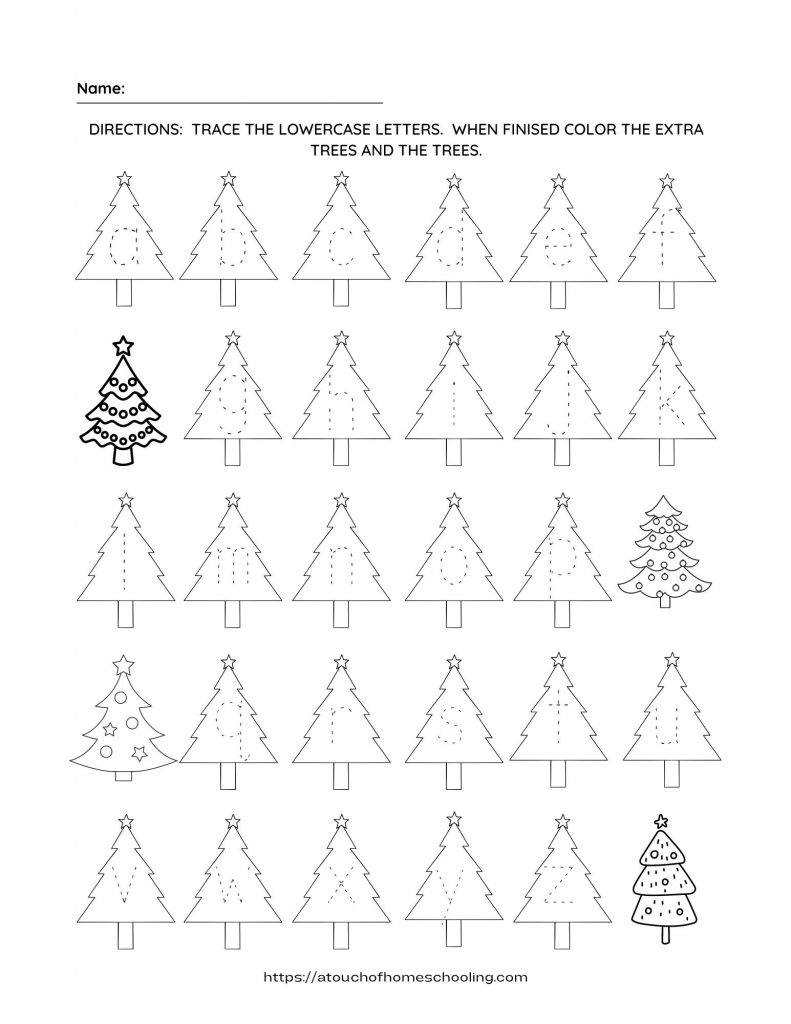 Free Christmas Alphabet Printable Worksheets For Preschool intended for Christmas Letter Tracing Worksheets