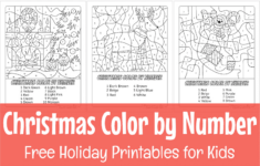 Free Christmas Colornumber Printables regarding Free Printable Color by Number Christmas Worksheets