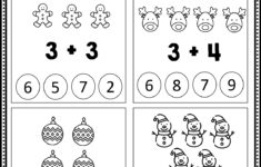 Free Christmas Math Worksheets For Kindergarten - Eduflakes with Christmas Addition Worksheets Free