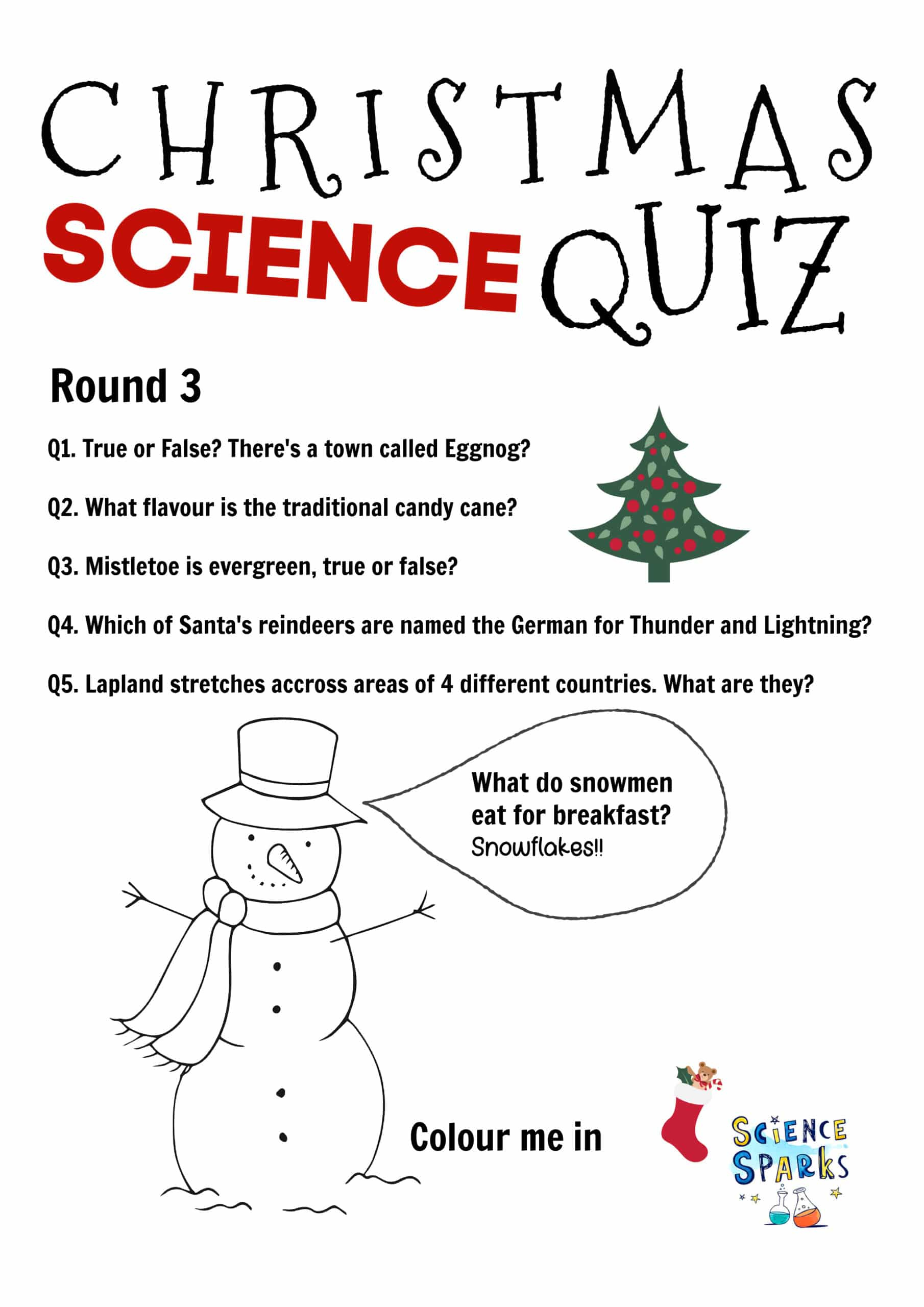 Free Christmas Science Quiz within The Science Of Christmas Question Worksheets