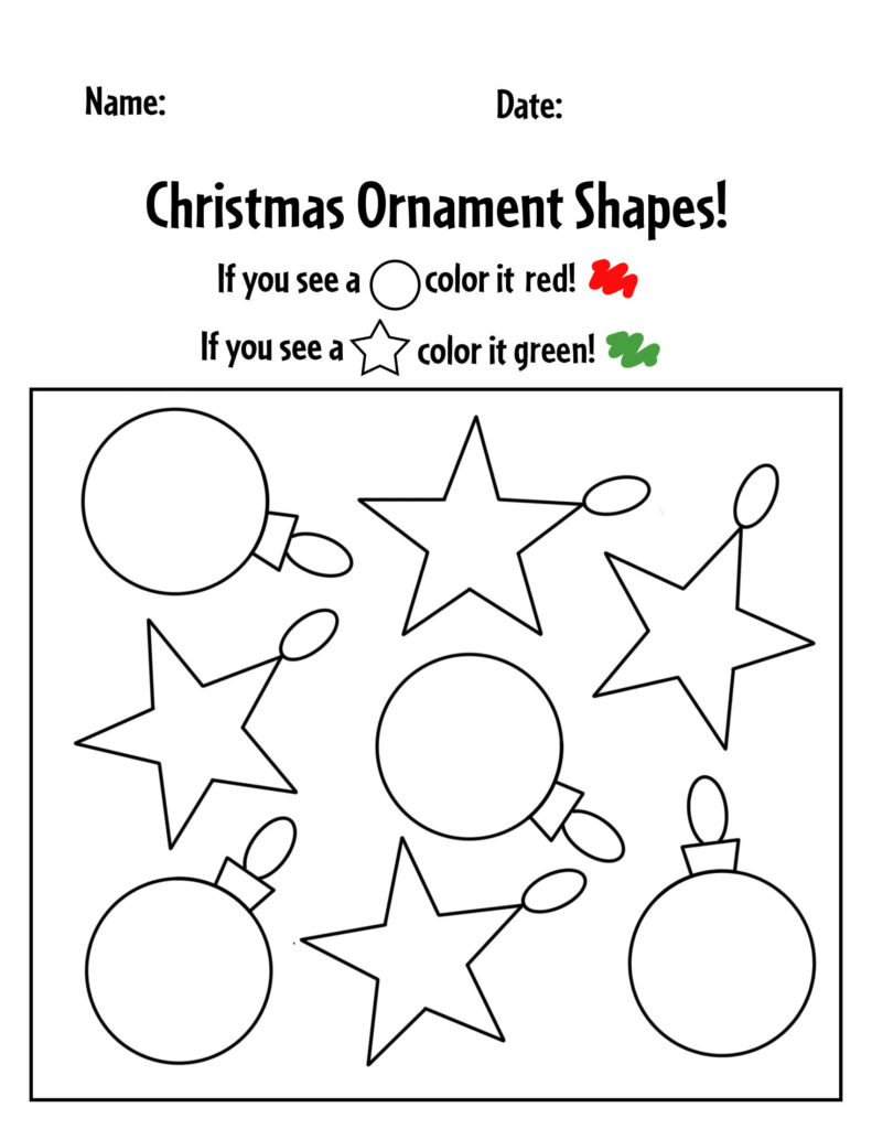 Free Christmas Worksheets For Preschool! ⋆ The Hollydog Blog for Pre-K Worksheets Christmas