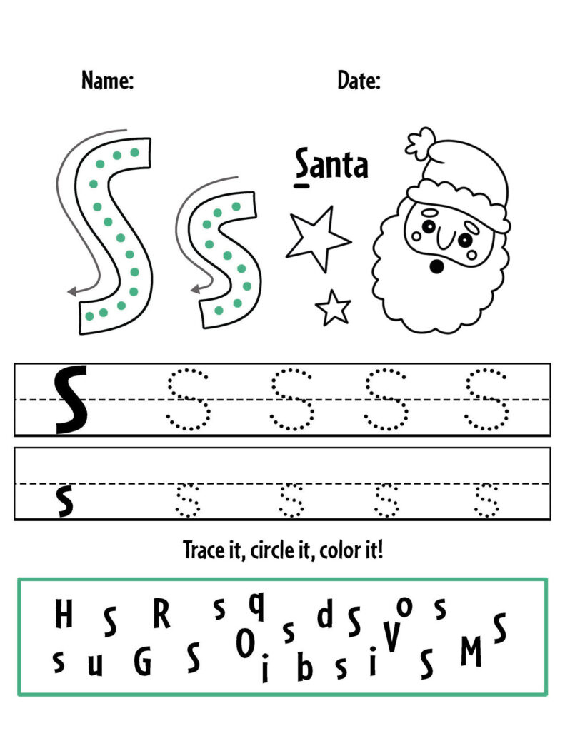 Free Christmas Worksheets For Preschool! ⋆ The Hollydog Blog within Kindergarten Christmas Letter Worksheets