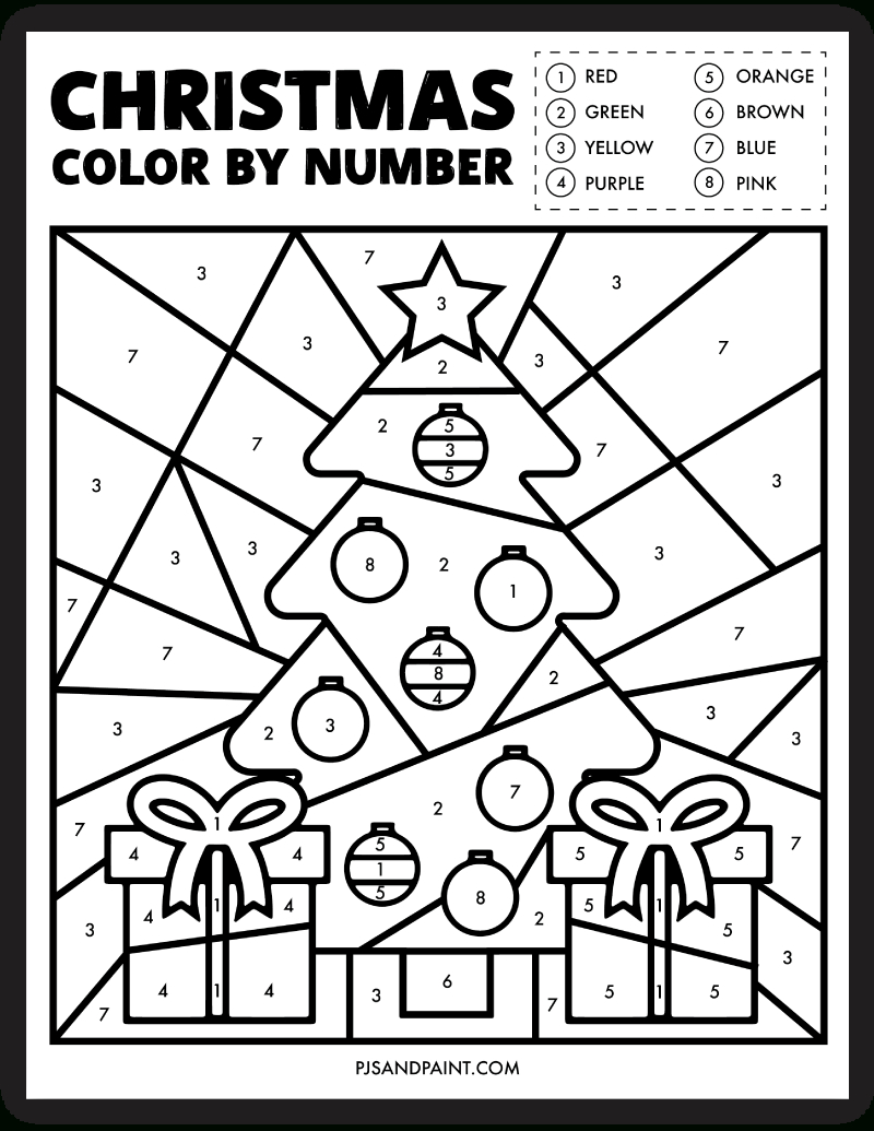 Free Colornumber Christmas Worksheet, Download Free Color within Color by Code Christmas Worksheets