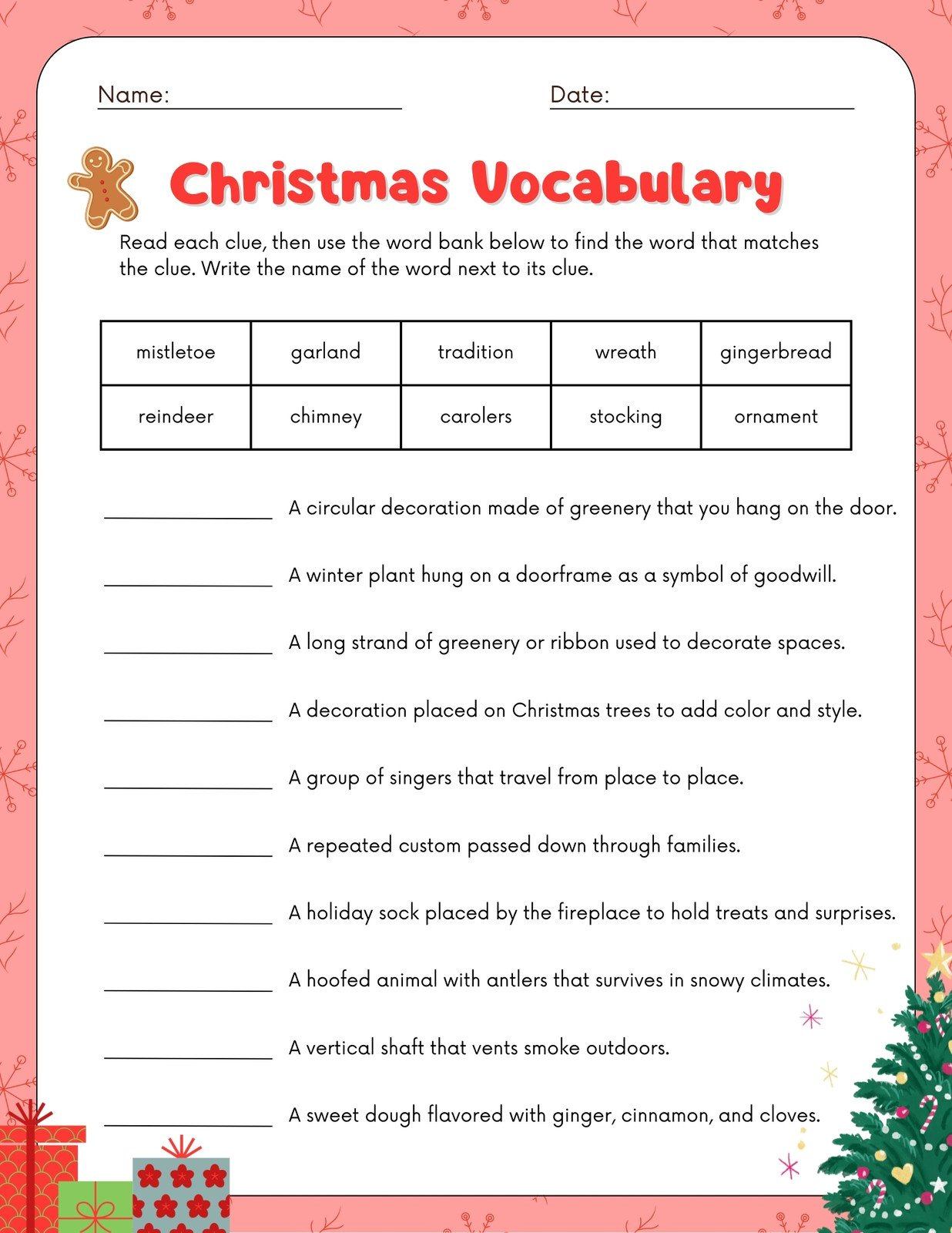 Free, Editable Christmas Worksheet Templates | Canva with regard to Free Printable Christmas Language Arts Worksheets