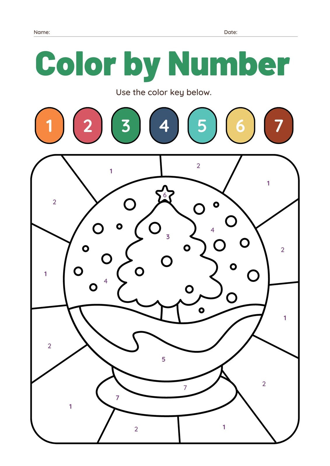 Free, Editable Christmas Worksheet Templates | Canva within Christmas Color By Number Worksheets