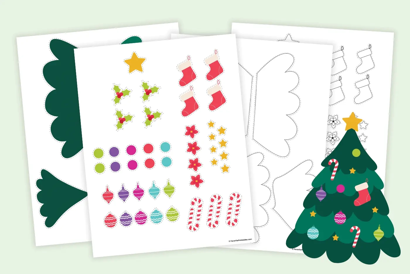 Free Printable Build A Christmas Tree Cutout - Favorite Printables intended for Build a Christmas Tree Worksheets