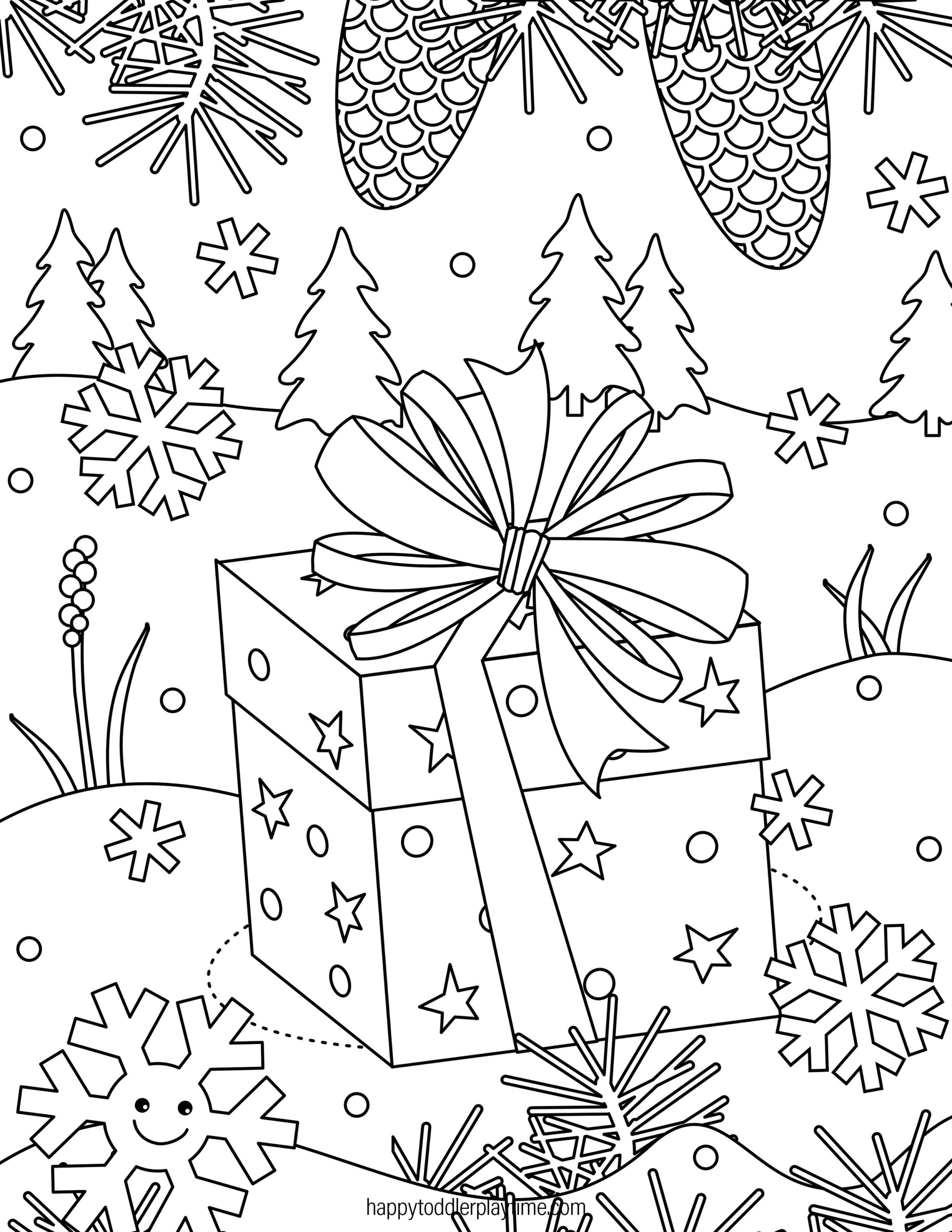 Free Printable Christmas Coloring Pages - Happy Toddler Playtime with Christmas Coloring Worksheets