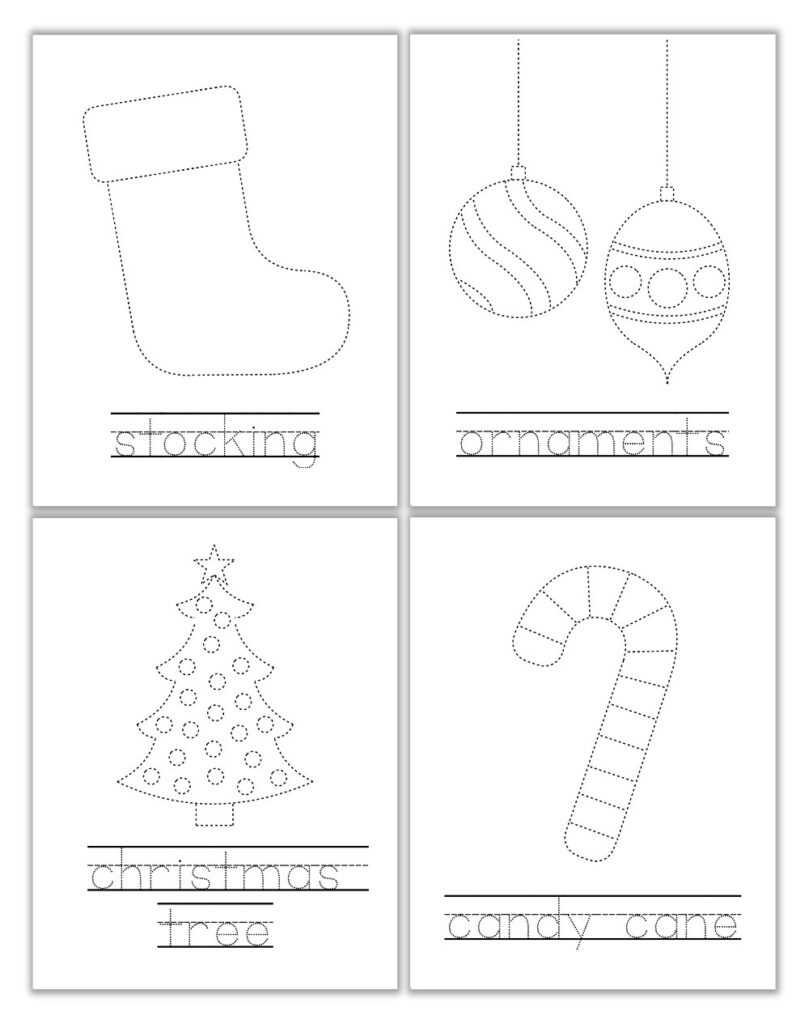 Free Printable Christmas Tracing Worksheets For Kids - The Craft throughout Preschool Christmas Tracing Worksheets