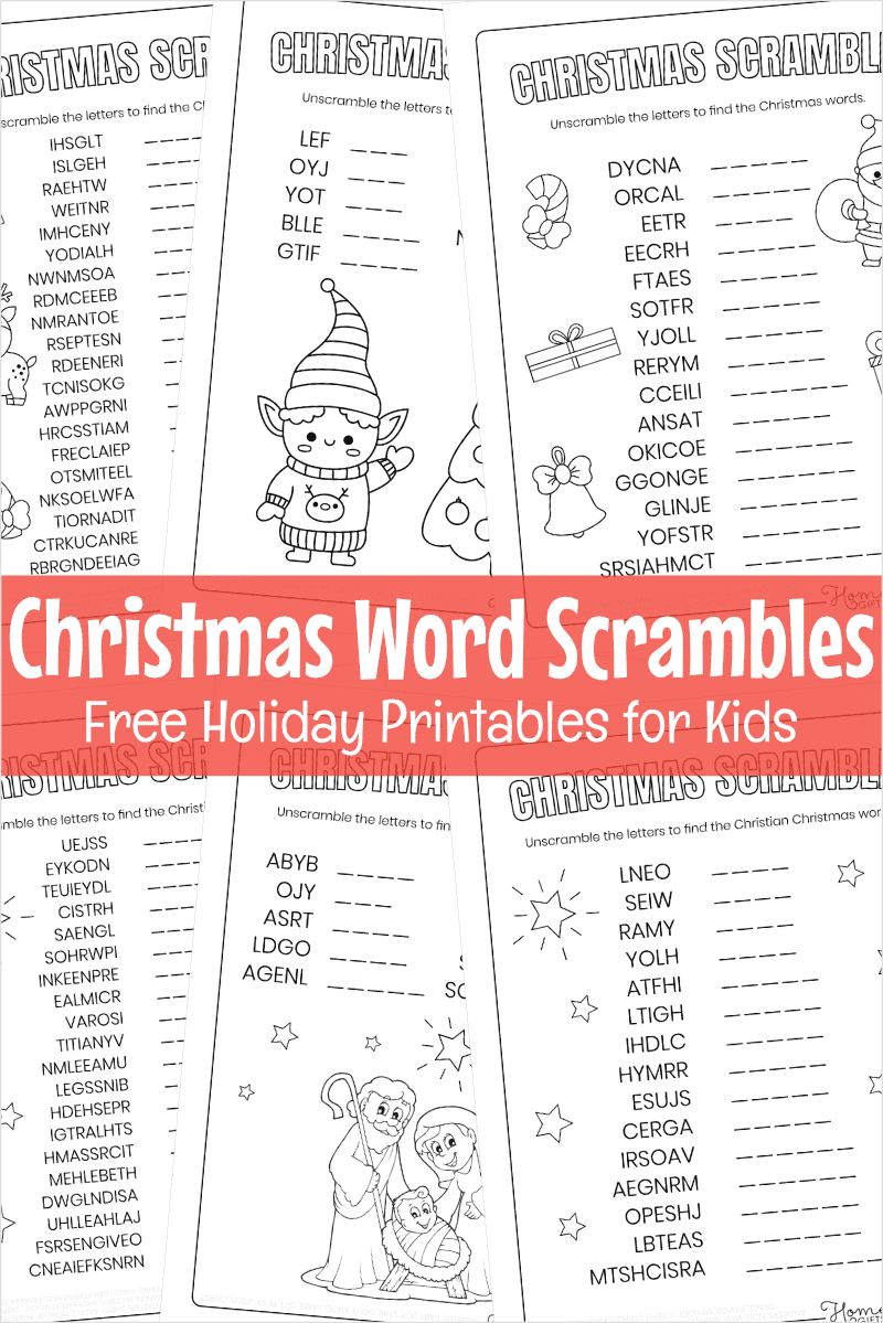 Free Printable Christmas Word Scramble Puzzles For Kids throughout Scrambled Christmas Worksheets Answers