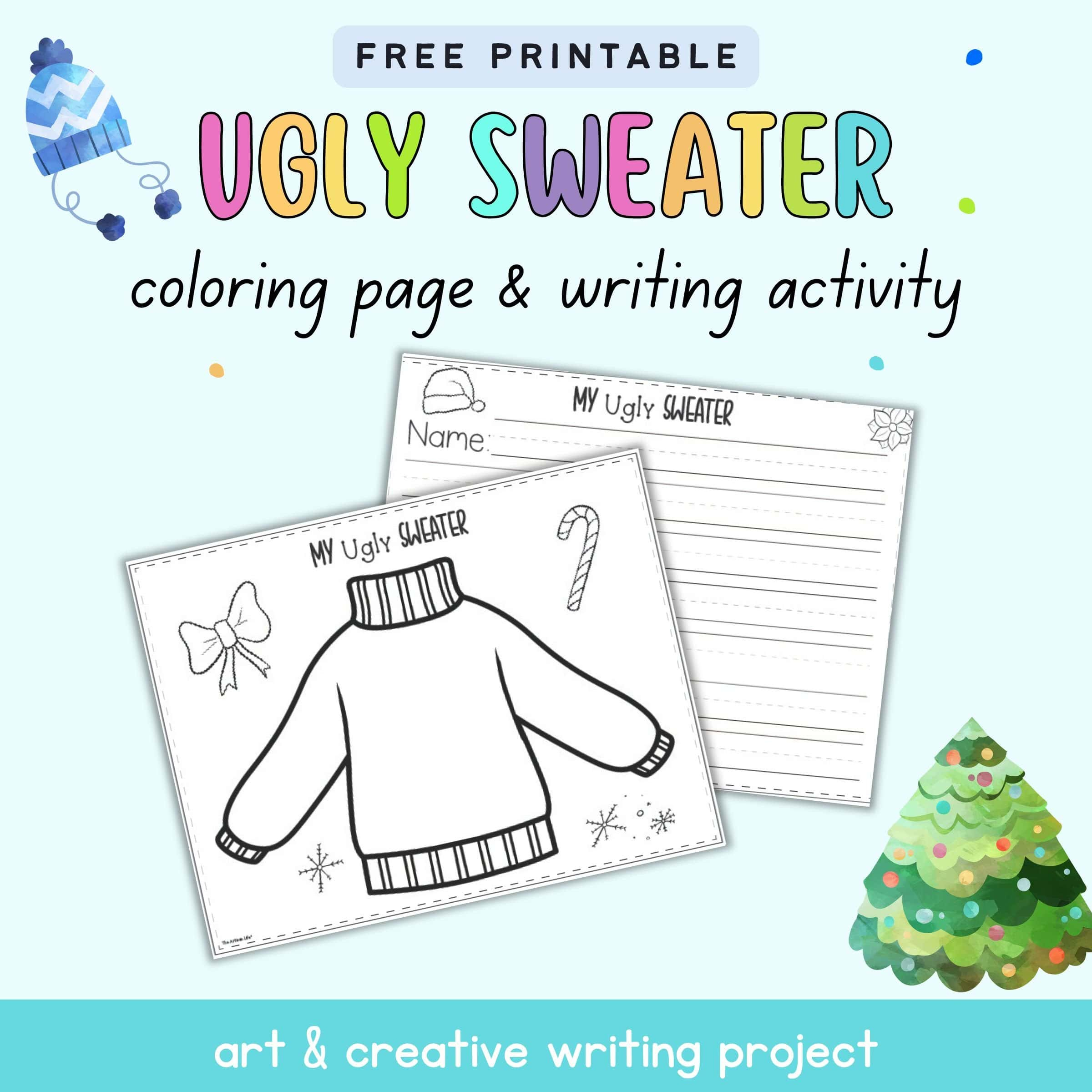 Free Printable Design An Ugly Sweater Activity - The Artisan Life regarding Design An Ugly Christmas Sweater Worksheets