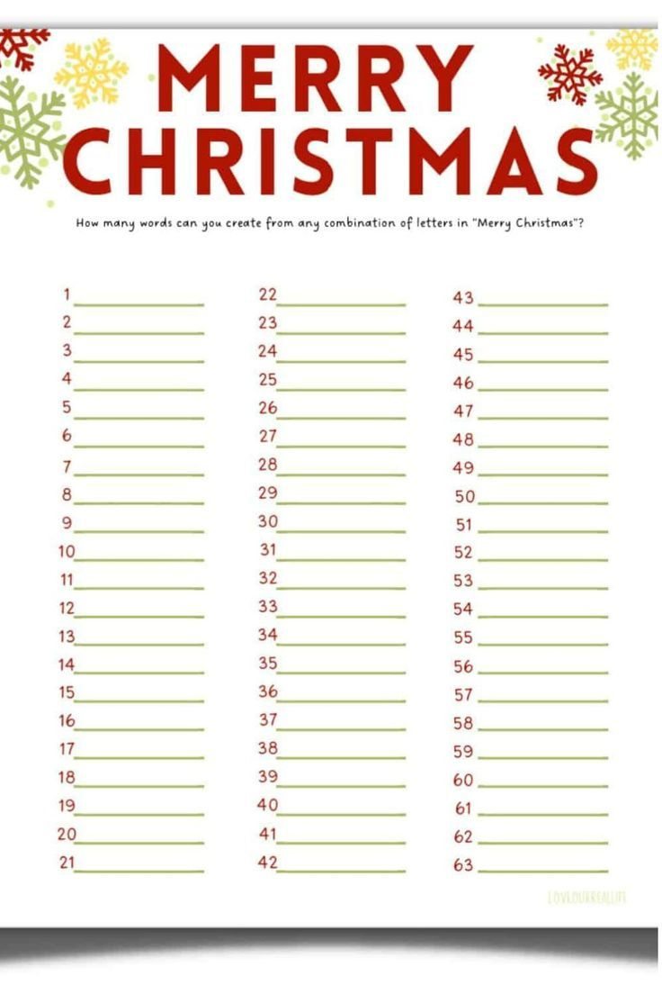 Free Printable: How Many Words Can You Make From Merry Christmas intended for How Many Words Can You Make Out Of Christmas Worksheets