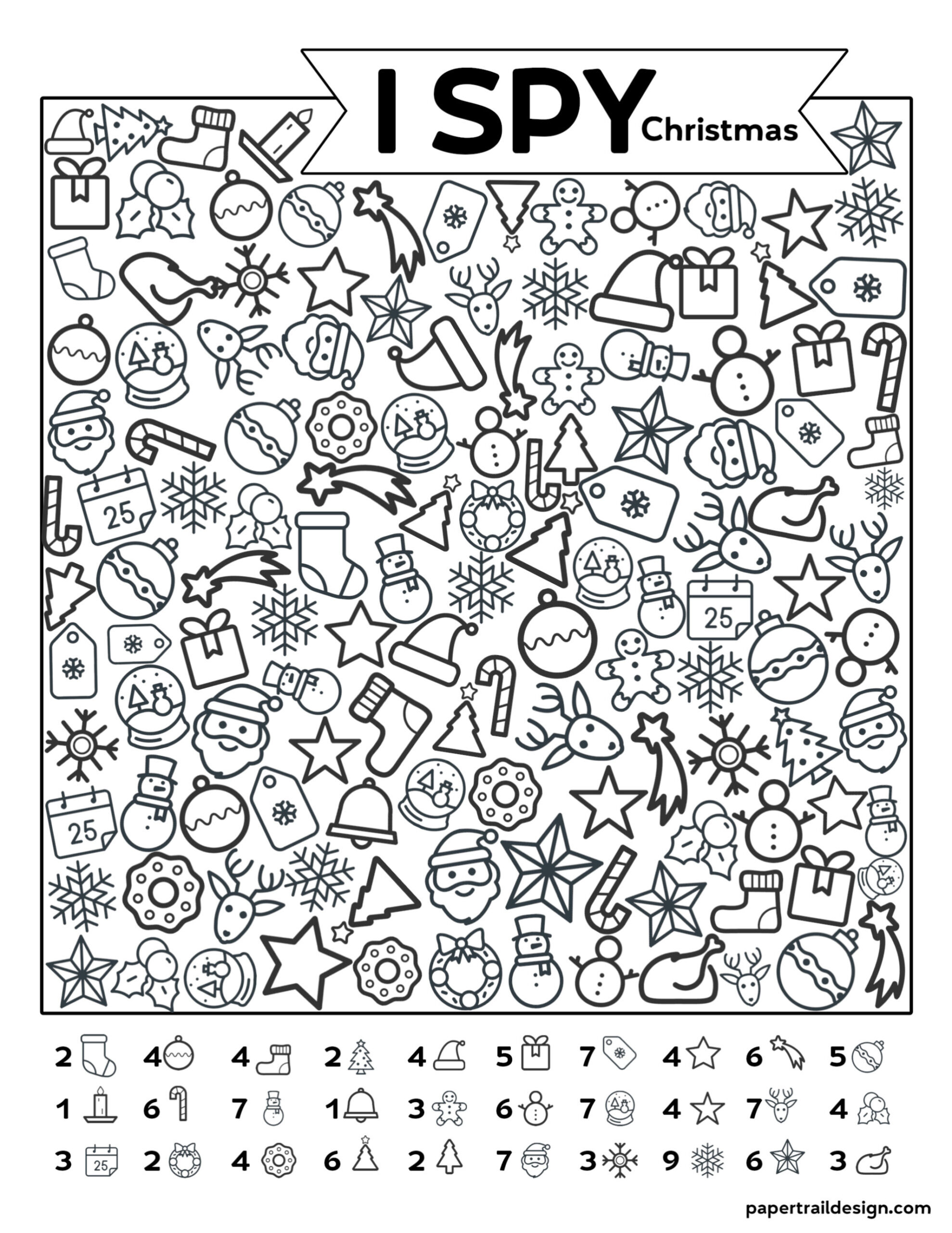 Free Printable I Spy Christmas Activity - Paper Trail Design with I Spy Worksheets Christmas